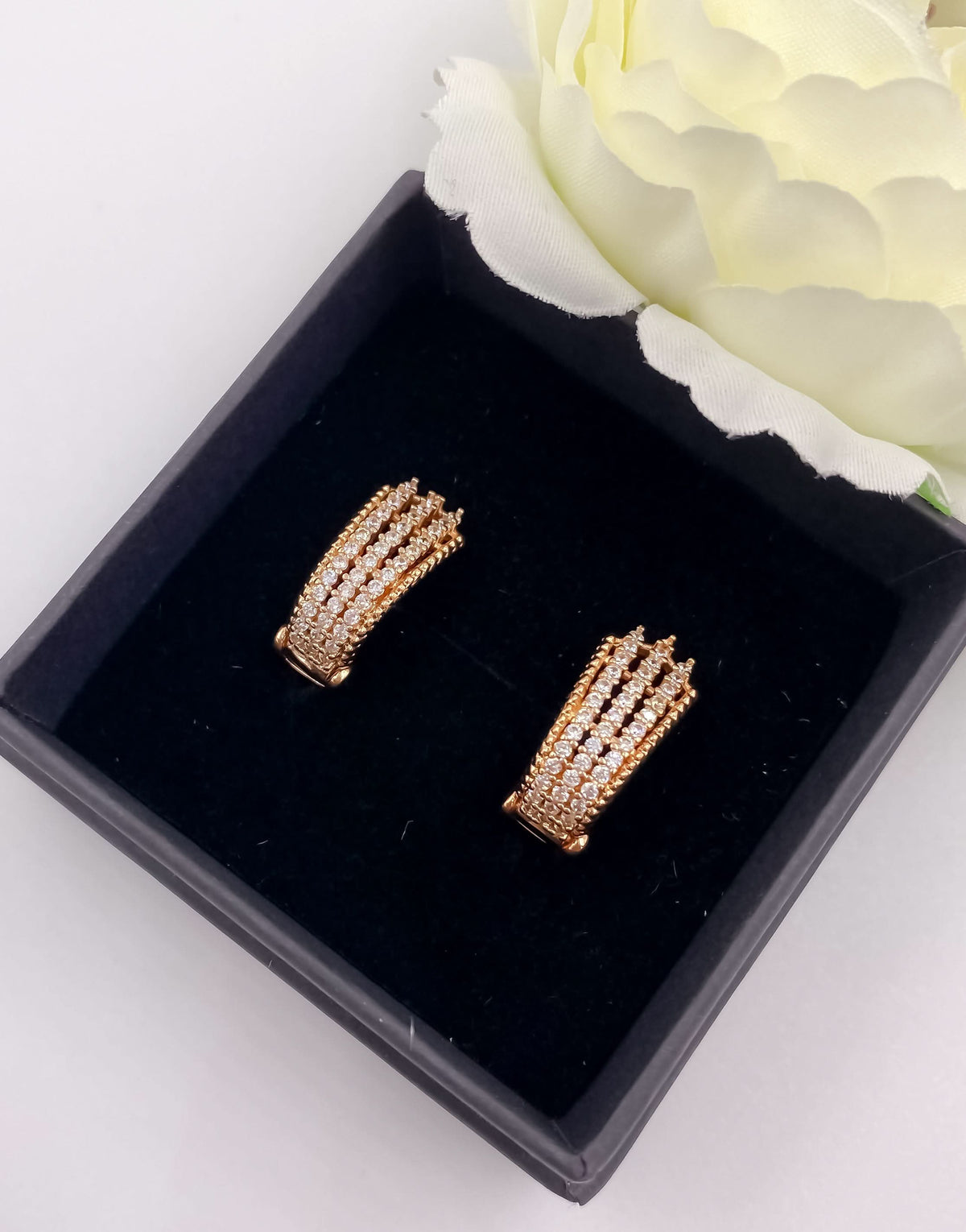 BUY 1 GET 1 FREE -American Diamond Rose Gold Fancy Delicate Bali - BALI - Belleza Jewels