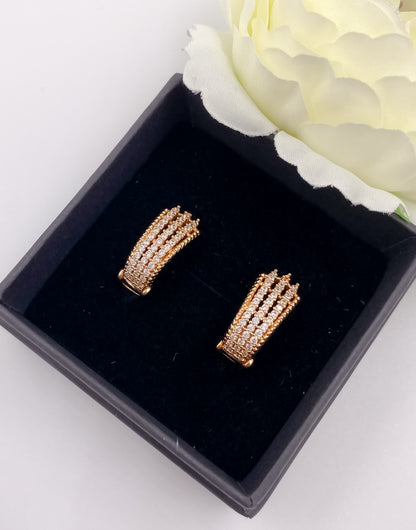 BUY 1 GET 1 FREE -American Diamond Rose Gold Fancy Delicate Bali - BALI - Belleza Jewels