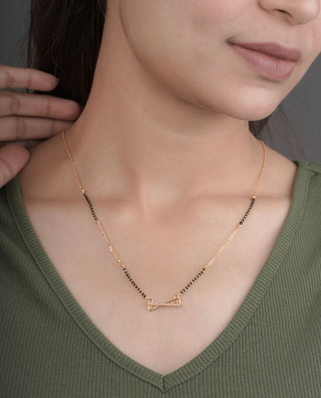 BUY 1 GET 1 FREE - American Diamond Gold Plated Delicate Mangalsutra - Mangalsutra - Belleza Jewels