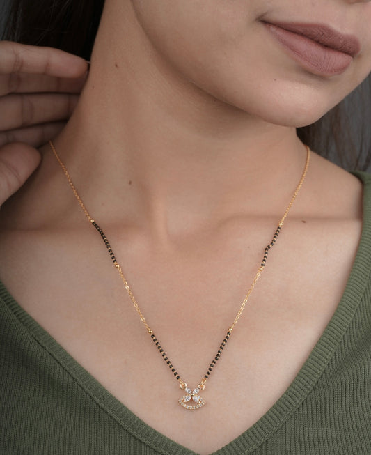 BUY 1 GET 1 FREE - American Diamond Gold Plated Fancy Mangalsutra - Mangalsutra - Belleza Jewels
