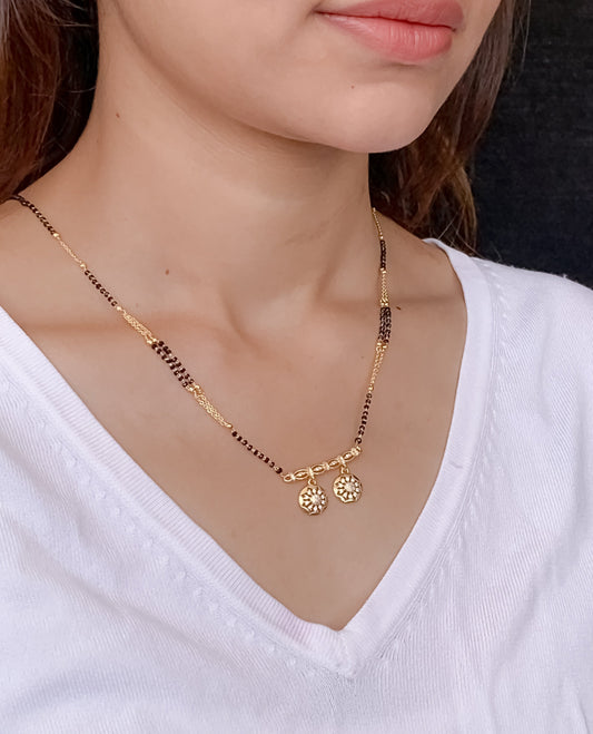 Buy 1 Get 1 Free - American Diamond Gold Plated Delicate Mangalsutra
