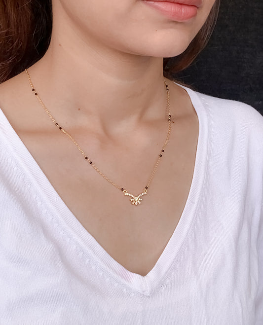 Buy 1 Get 1 Free - American Diamond Fancy Gold Plated Mangalsutra