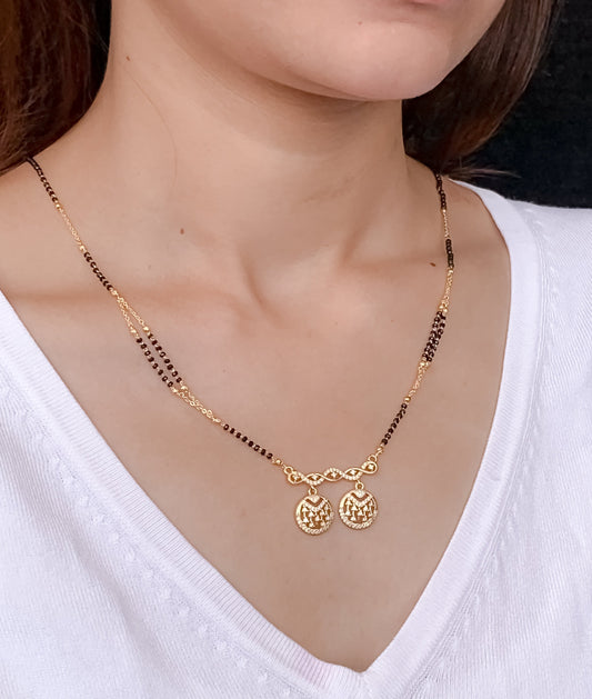 Buy 1 Get 1 Free - American Diamond Gold Fancy Delicate Mangalsutra