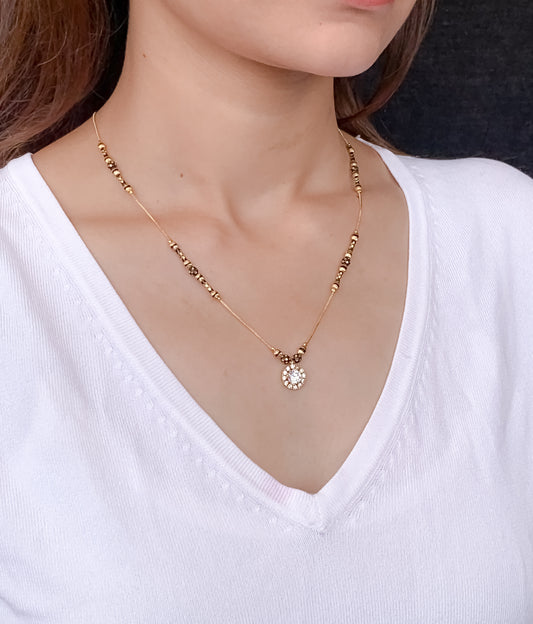 Buy 1 Get 1 Free - American Diamond Fancy Gold Plated Delicate Mangalsutra