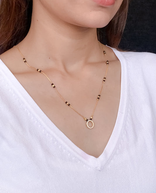 Buy 1 Get 1 Free - American Diamond Gold Plated Delicate Mangalsutra