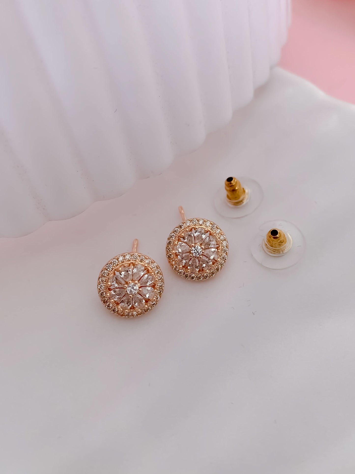BUY 1 GET 1 FREE -American Diamond Rose Gold  Fancy Earrings