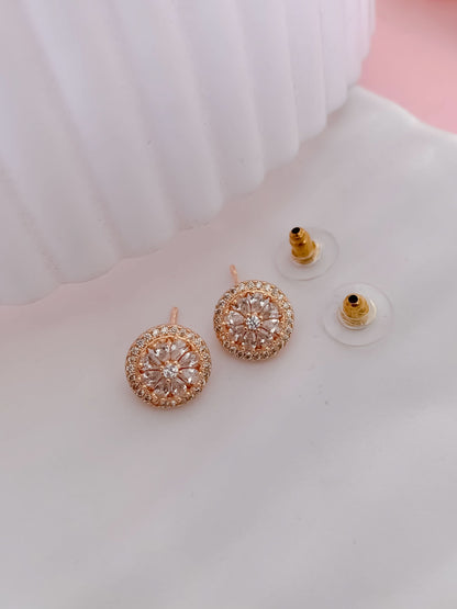 BUY 1 GET 1 FREE -American Diamond Rose Gold  Fancy Earrings