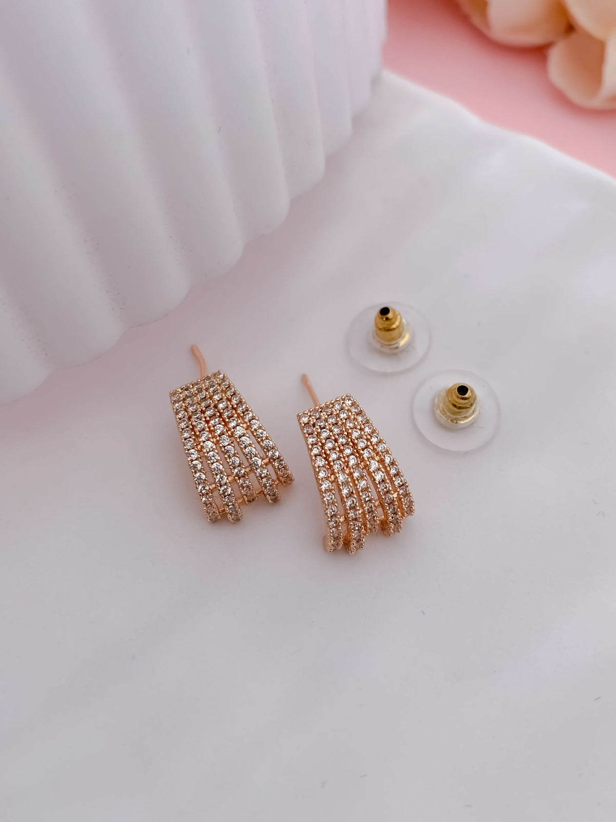 Buy 1 Get 1 Free - Cascading Multi-Layer AD Earrings - Earrings - Belleza Jewels