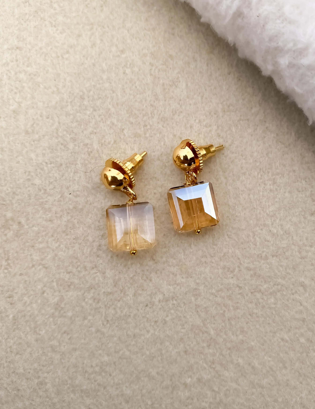 Aurora Cube Crystal Necklace & Earrings Set - Pastel Glow Edition - Western Mala Set - Belleza Jewels