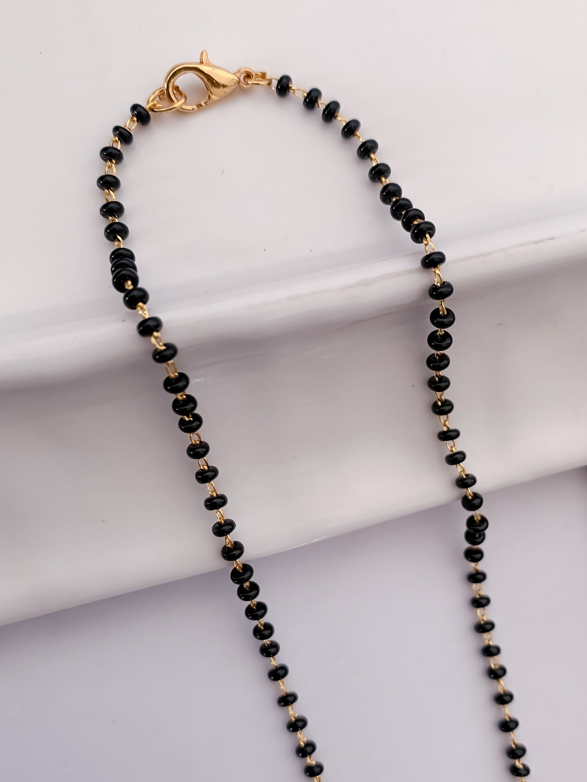 Buy 1 Get 1 Free - Butterfly Tassel Drop Mangalsutra | Dual Chain Black Beads CZ Pendant - Mangalsutra - Belleza Jewels