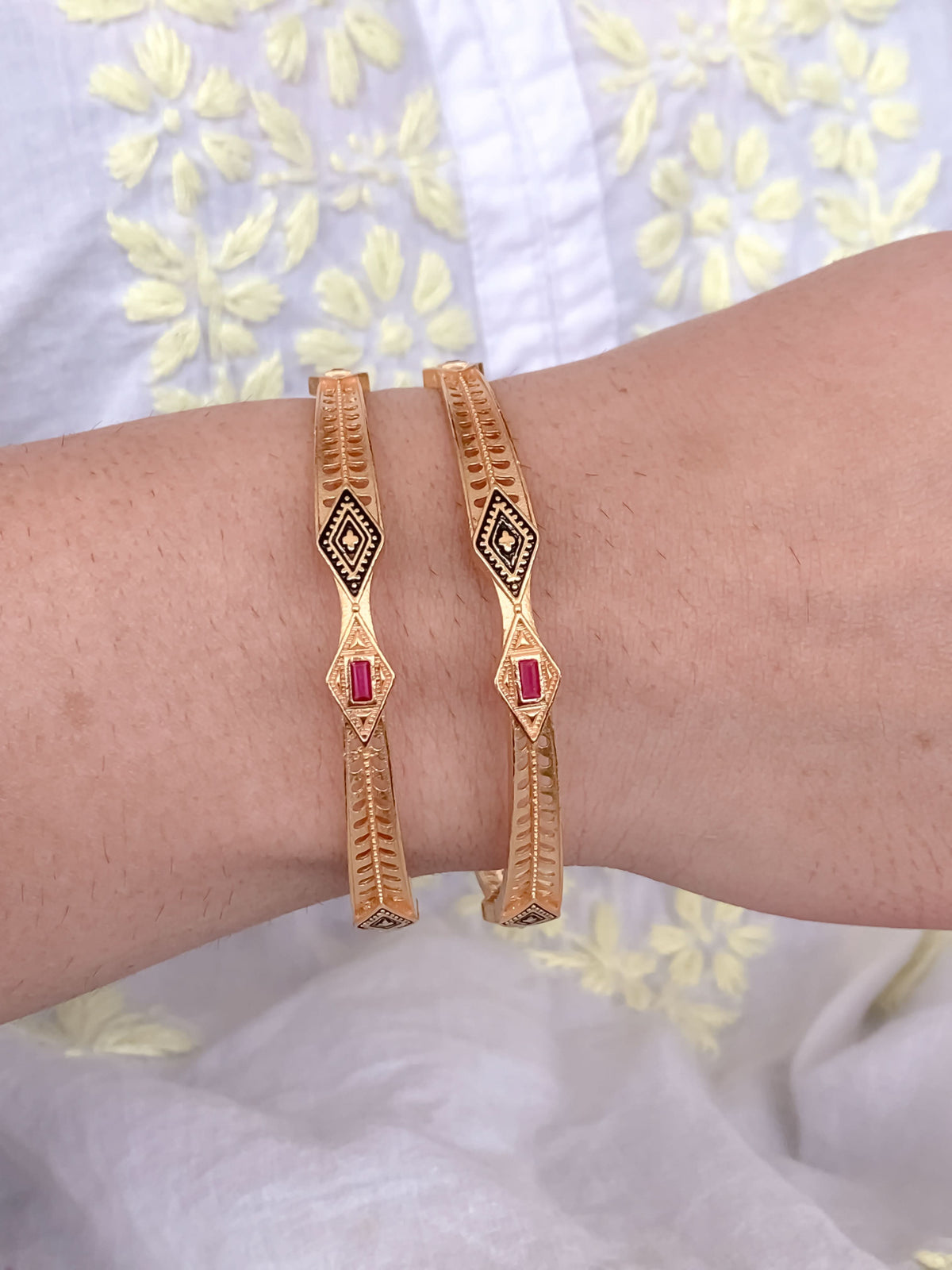 Buy 1 Get 1 Free - Pallavi Bangles(set of 2 ) - Bangles - Belleza Jewels