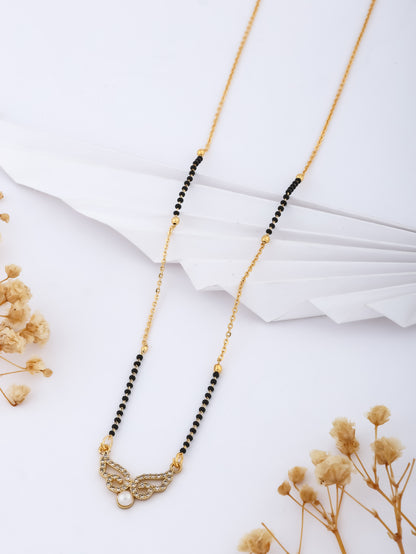 BUY 1 GET 1 FREE - American Diamond High Gold Plated Delicate Fancy Mangalsutra - Mangalsutra - Belleza Jewels