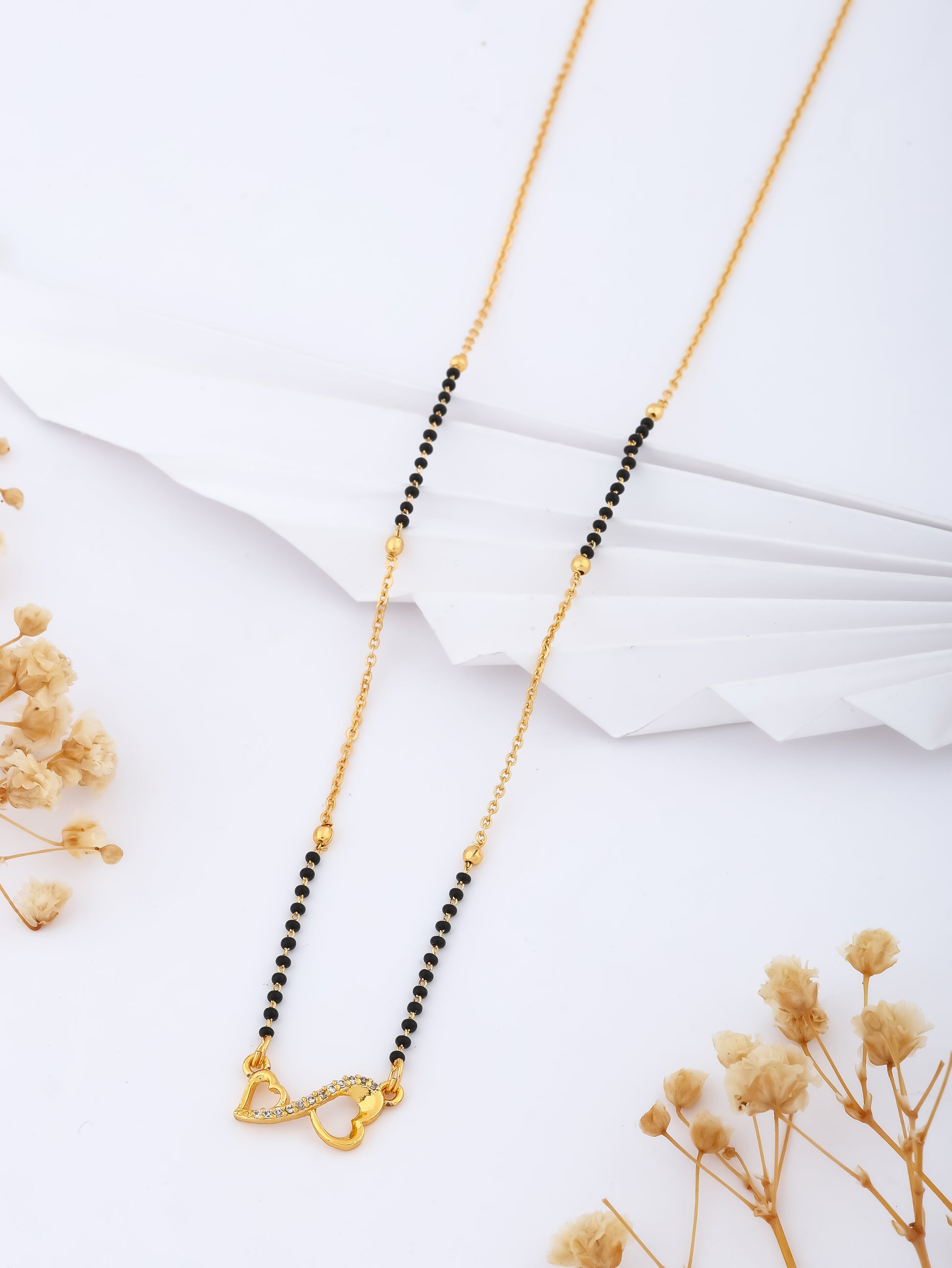 BUY 1 GET 1 FREE - American Diamond Gold Plated Fancy Mangalsutra - Mangalsutra - Belleza Jewels
