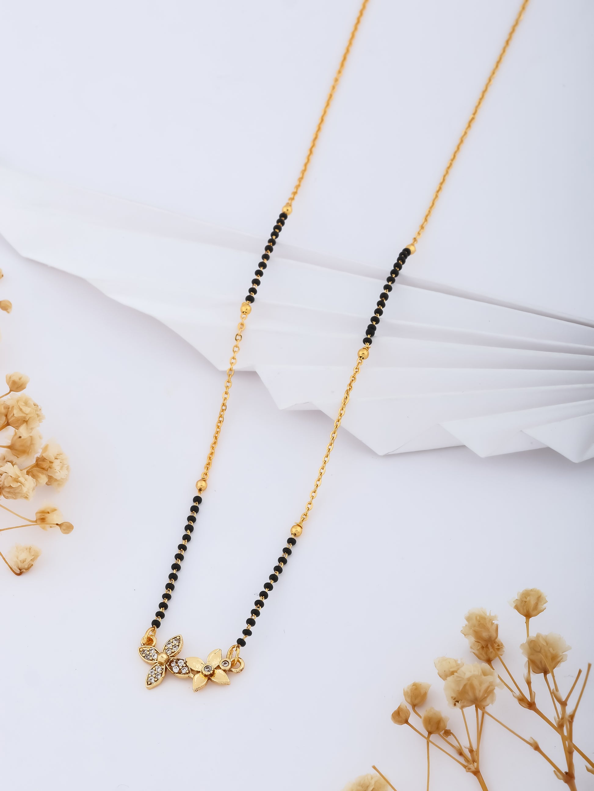 BUY 1 GET 1 FREE - American Diamond Gold Plated Fancy Mangalsutra - Mangalsutra - Belleza Jewels