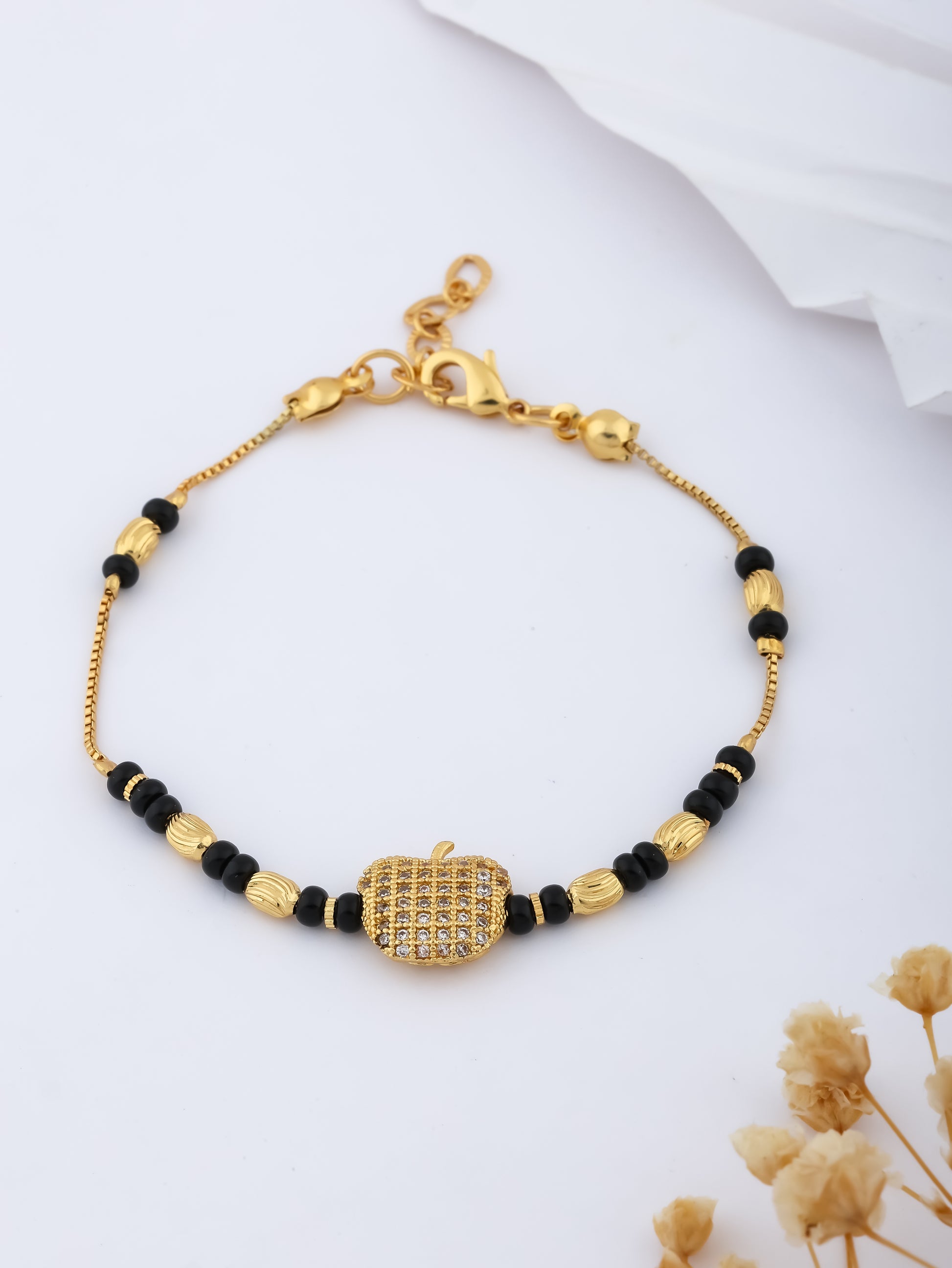 American Diamond High Gold Hand Mangalsutra - Hand Mangalsutra - Belleza Jewels