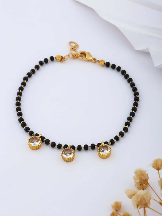 Fancy Gold Plated Delicate Hand Mangalsutra - Hand Mangalsutra - Belleza Jewels