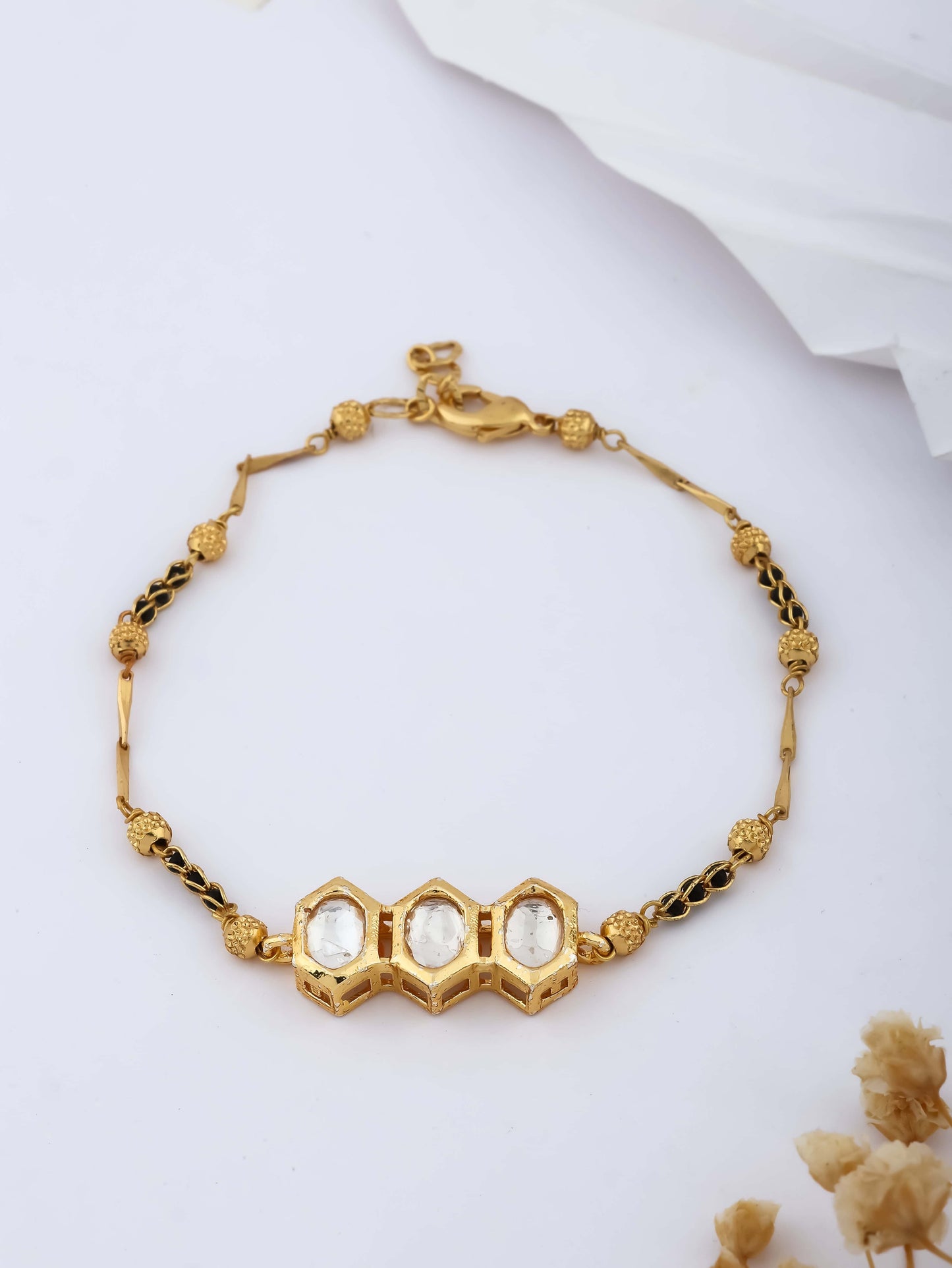 Fancy High Gold Plated Delicate Hand Mangalsutra - Hand Mangalsutra - Belleza Jewels