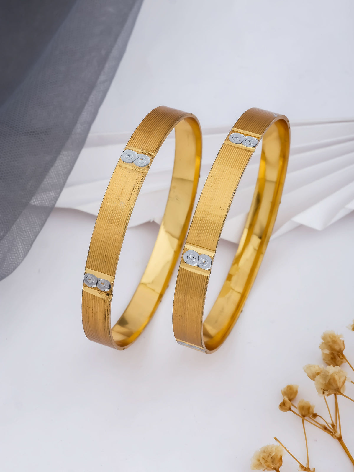 BUY 1 GET 1 FREE - Prisha Bangles (Set of 2) - Bangles - Belleza Jewels