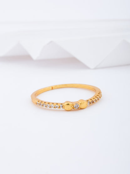 American Diamond Gold Delicate Fancy Ring - finger ring - Belleza Jewels
