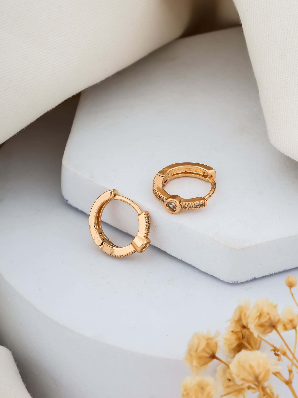 BUY 1 GET 1 FREE -American Diamond Rose Gold Fancy Delicate Bali - BALI - Belleza Jewels
