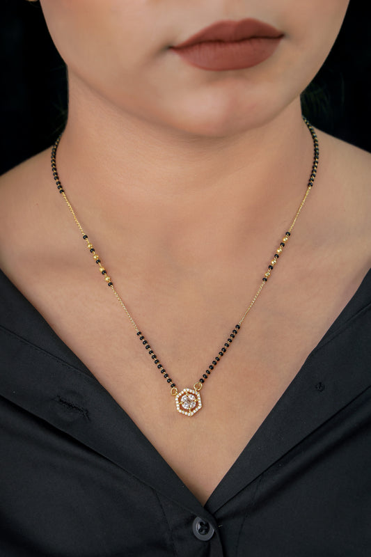 BUY 1 GET 1 FREE- American Diamond Gold Plated Fancy Delicate Mangalsutra
