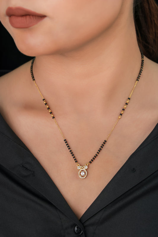 BUY 1 GET 1 FREE- American Diamond High Gold Plated Fancy Delicate Mangalsutra