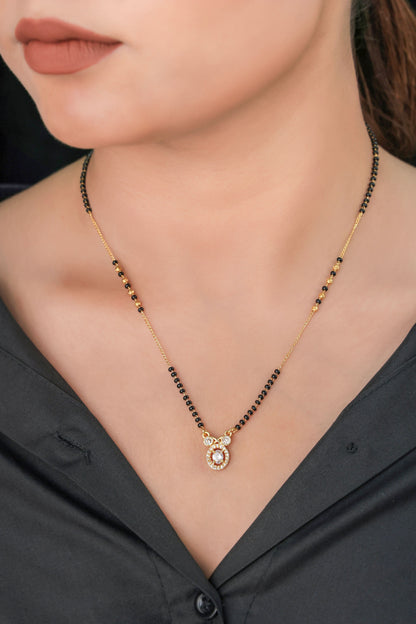 Buy 1 Get 1 Free - American Diamond High Gold Plated Fancy Delicate Mangalsutra