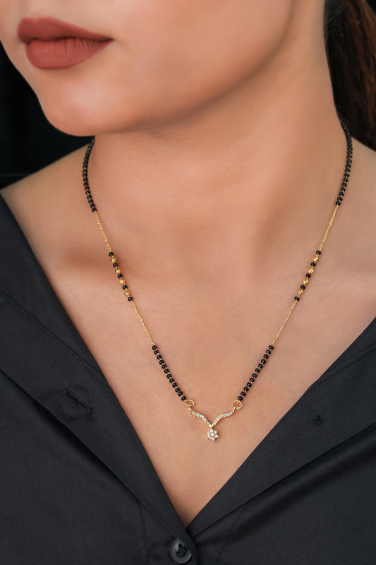 BUY 1 GET 1 FREE- American Diamond High Gold Plated Fancy Mangalsutra