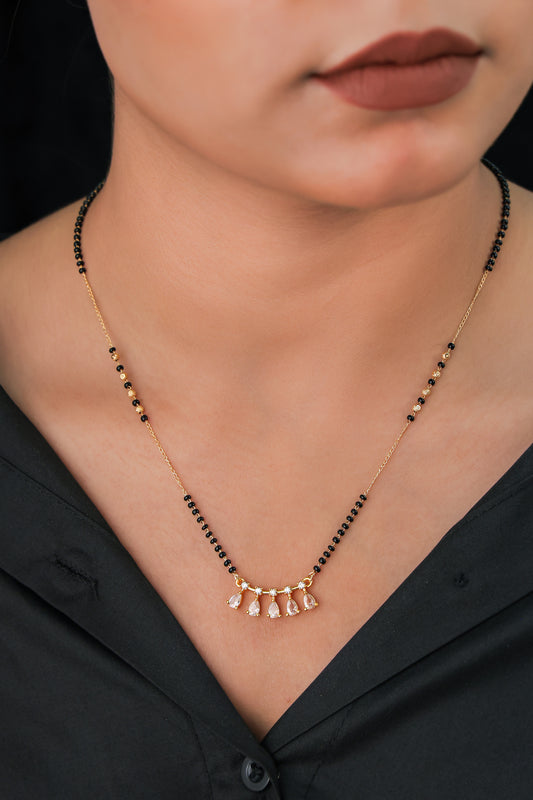 BUY 1 GET 1 FREE- American Diamond High Gold Plated Delicate Mangalsutra