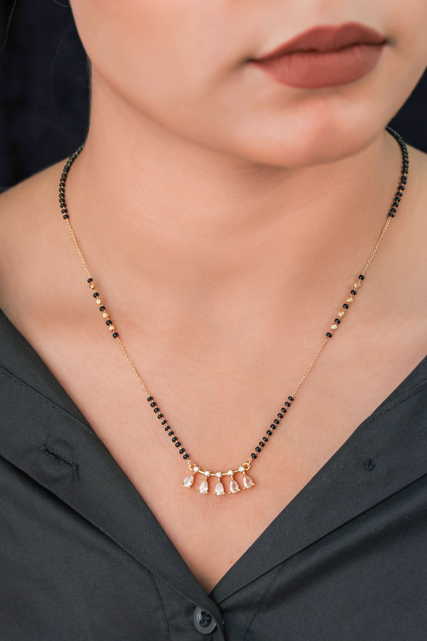 Buy 1 Get 1 Free - American Diamond High Gold Plated Delicate Mangalsutra