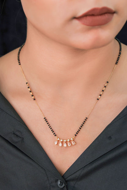 Buy 1 Get 1 Free - American Diamond High Gold Plated Delicate Mangalsutra