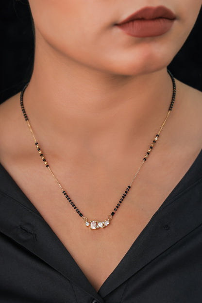 BUY 1 GET 1 FREE- American Diamond High Gold Plated Fancy Delicate Mangalsutra