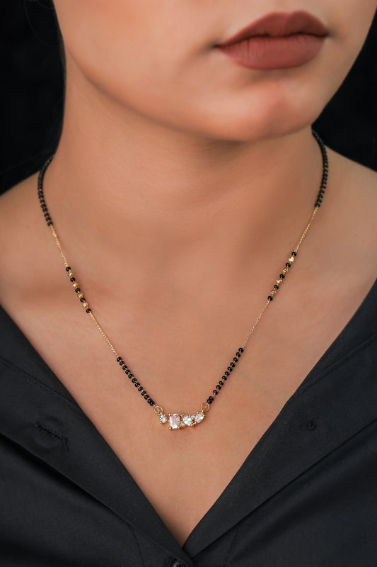 BUY 1 GET 1 FREE- American Diamond High Gold Plated Fancy Delicate Mangalsutra