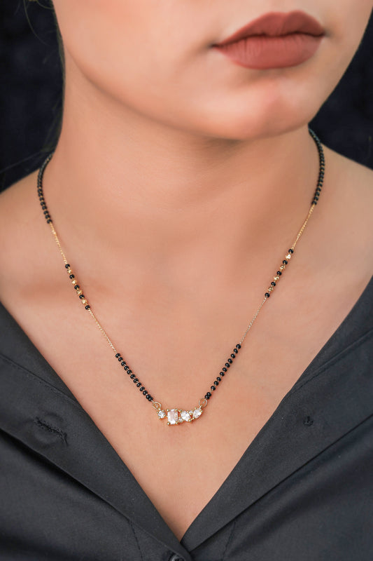 BUY 1 GET 1 FREE- American Diamond High Gold Plated Fancy Delicate Mangalsutra