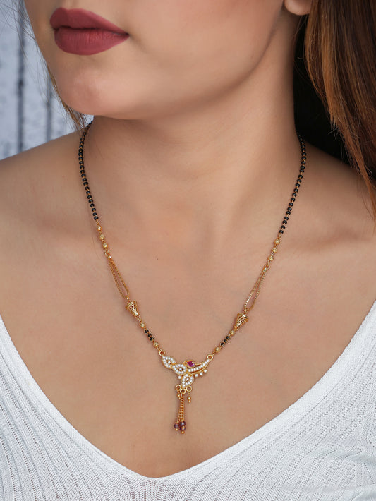 BUY 1 GET 1 FREE- American Diamond Gold Plated Fancy Mangalsutra