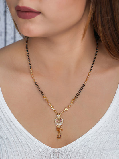 BUY 1 GET 1 FREE- American Diamond High Gold Plated Fancy Mangalsutra
