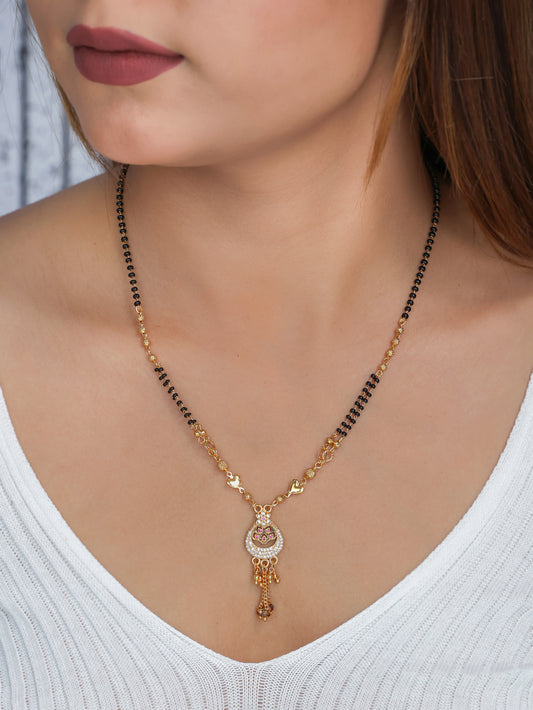 BUY 1 GET 1 FREE- American Diamond High Gold Plated Fancy Mangalsutra