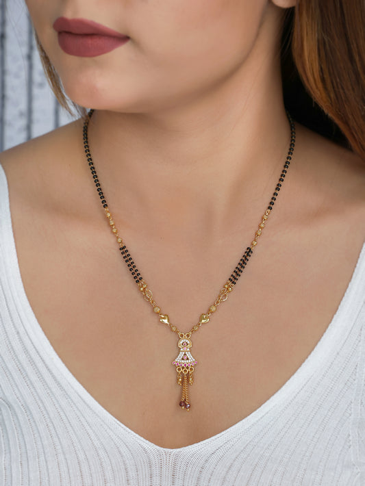 BUY 1 GET 1 FREE- American Diamond High Gold Plated Fancy Delicate Mangalsutra