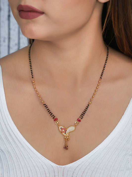 BUY 1 GET 1 FREE- American Diamond Gold Plated Fancy Delicate Mangalsutra
