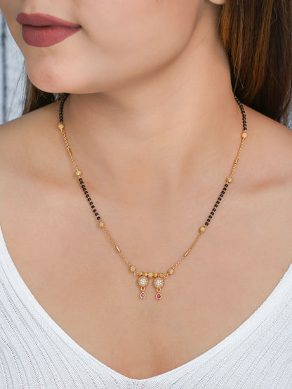 Buy 1 Get 1 Free - American Diamond Gold Plated Fancy Mangalsutra