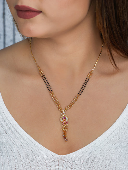 BUY 1 GET 1 FREE- American Diamond High Gold Plated Fancy Delicate Mangalsutra