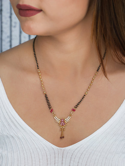 BUY 1 GET 1 FREE- American Diamond High Gold Plated Fancy Mangalsutra