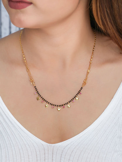 Buy 1 Get 1 Free - American Diamond High Gold Plated Fancy Chain Mangalsutra