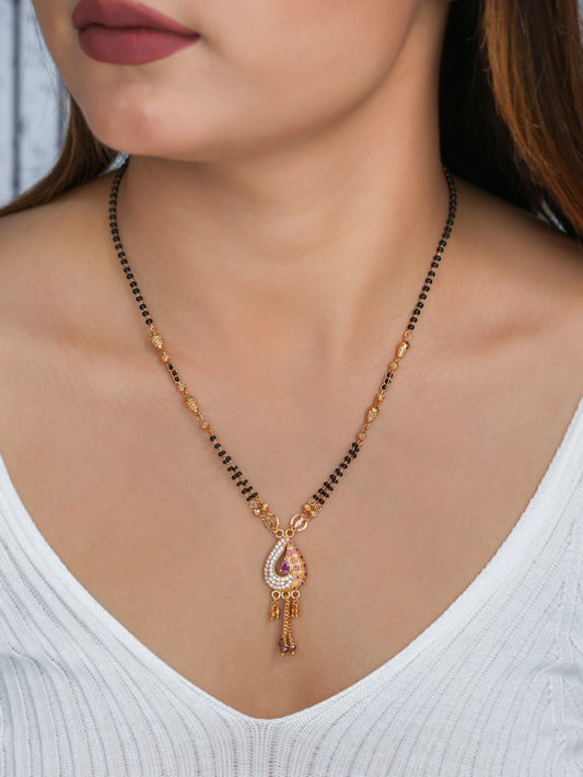 BUY 1 GET 1 FREE- American Diamond Gold Plated Fancy Delicate Mangalsutra