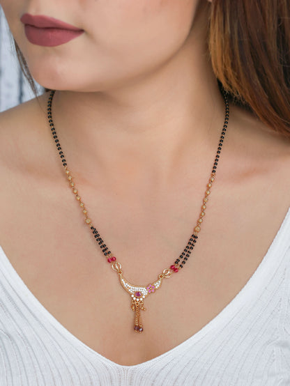 Buy 1 Get 1 Free - American Diamond Gold Plated Delicate Mangalsutra