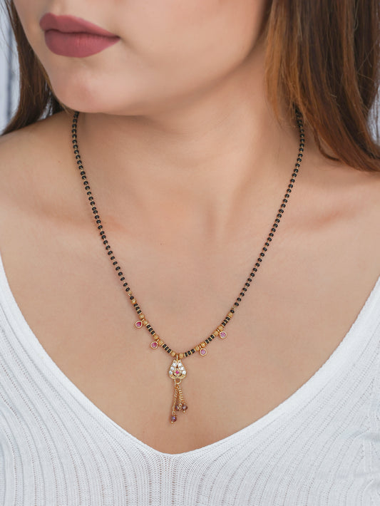 BUY 1 GET 1 FREE- American Diamond High Gold Plated Fancy Delicate Mangalsutra
