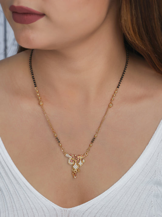 BUY 1 GET 1 FREE- American Diamond Gold Plated Fancy Delicate Mangalsutra