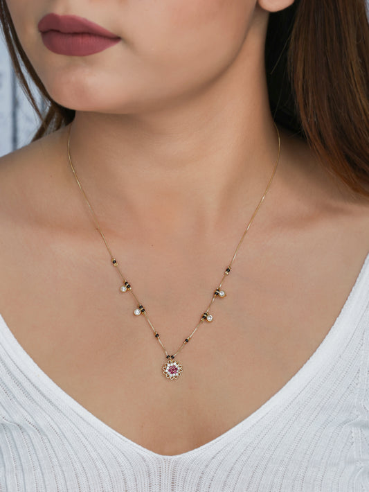 BUY 1 GET 1 FREE- American Diamond Gold Plated Fancy Delicate Mangalsutra