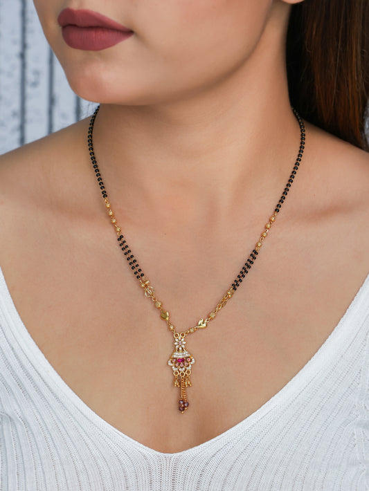 BUY 1 GET 1 FREE- American Diamond High Gold Plated Fancy Delicate Mangalsutra