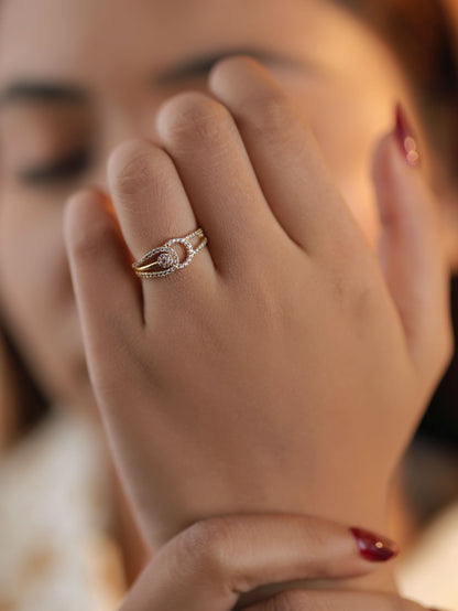 American Diamond high gold Plated  fancy ring.